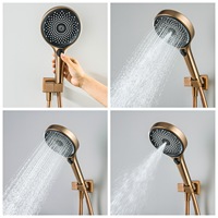 Système de douche thermostatique encastré en laiton chromé gris fusil avec robinet en céramique et affichage numérique intelligent