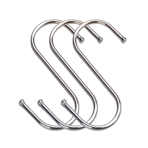Durable Stylish <b>S</b> Shaped <b>Hooks</b> Stainless Steel Silver Eco-Friendly Clothing Hangers for Home Office Shop Kitchen Bathroom Closet - Product Image 1