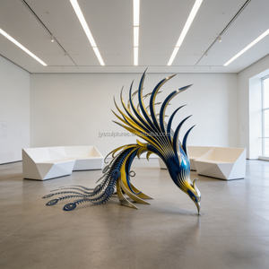 맞춤형 스테인리스 스틸 불사조 조각 - 갤러리 및 고급 공간을 위한 OEM/ODM 아트 데코 - Product Image 2