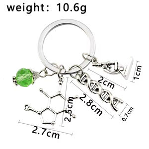 Porte-clés en métal DNADNA Science Microscope, Porte-clés d'Anatomie, Neurologie, Biologie pour Étudiants Diplômés, Cadeaux Encourageants pour Étudiants - Product Image 5