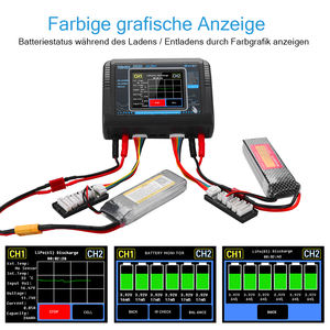 HTRC T240 DUO pengisi daya layar sentuh, pengisi daya layar sentuh AC/DC 150W/240W Saluran ganda 10A RC keseimbangan untuk baterai LiPo lhv LiFe NiMh baru - Product Image 5