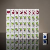 Tuiles de Mahjong Américaines en Acrylique Rose Rouge Luxe Moderne à Quatre Couches, Portables pour Loisirs, Divertissement et Camping