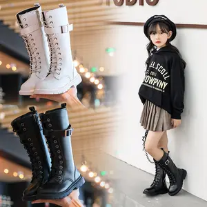 INS Girl Boots Etiqueta privada Coreano Invierno Otoño Niñas Glitter Princess Boot para niños Botas para niños Zapatos de invierno