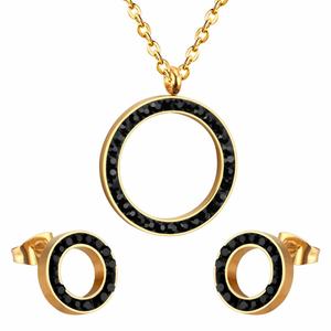 High Quality Hoop Stainless Steel <b>Jewelry</b> <b>Set</b> 18K PVD Gold Plated Trendy <b>Women</b> Statement Hollow Round Earrings and Necklace <b>Sets</b> - Product Image 1