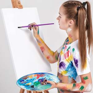 Xin Bowen piccolo colore plastica manico pennello a buon mercato per la pittura di dettaglio attività di educazione e apprendimento dei bambini - Product Image 5