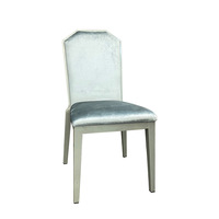 Chaise de salle à manger pliable en aluminium minimaliste moderne avec dossier confortable rembourré en tissu pour hôtel, restaurant, usage domestique