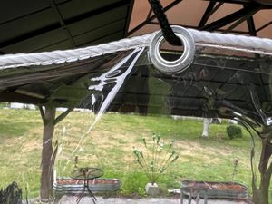 Bâche de <span class=keywords><strong>pergola</strong></span> extérieure rétractable manuelle en PVC transparent et imperméable, rideau de protection contre la pluie pour balcon, fenêtres et auvent de véranda - Product Image 2