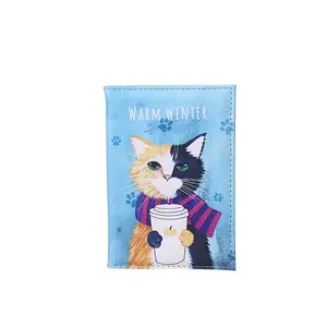 Lovely Cat Titular Passaporte Para Viagem Cartoon PU Leather Air Tickets Holder Carteira Pode Personalizar Seus Projetos Promoção Presentes