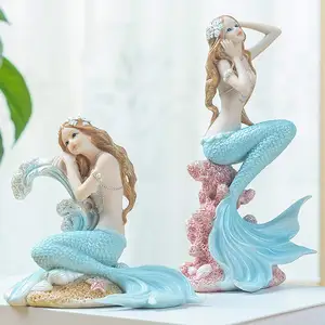 New Arrivals Resin Crafts Mermaid Decoration Sea Mermaid Creative Gift Travel Souvenir Mermaid Statue Decoration
