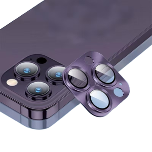 เลนส์กล้องอลูมิเนียมโลหะป้องกันการกระแทกและป้องกันรอยขีดข่วน3D กระจกนิรภัยอุปกรณ์ป้องกันหน้าจอสำหรับโทรศัพท์มือถือ12 13 14 15 Pro - Product Image 2