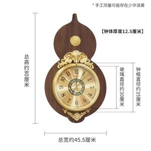 European Style Gourd Wall <b>Clock</b> Metal Decor Silent <b>Battery</b> Powered For Living Room Entryway Home - Product Image 4
