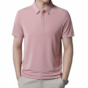 เสื้อยืดผู้ชายสีชมพูอ่อนมีคุณสมบัติระบายอากาศได้ดีผลิตตามสั่ง - Product Image 1