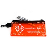 Étui à crayons en PVC transparent écologique promotionnel pas cher avec fermeture éclair, couleur et logo personnalisés, durable et portable