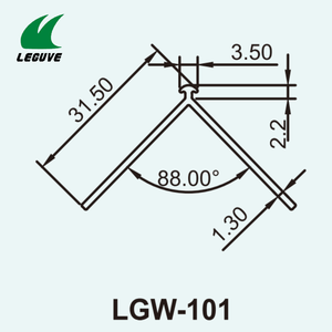 Profilé <span class=keywords><strong>PVC</strong></span> LGW-101 perforé pour protection des coins de carrelage mural en céramique, <span class=keywords><strong>angle</strong></span> en plastique sur mesure - Product Image 2