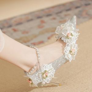 Zapatos de Tacón Alto con Punta en Pico, Bordados, Sexys, para Verano, Diseño Elegante y Exquisito, Transpirables y Cómodos - Product Image 3