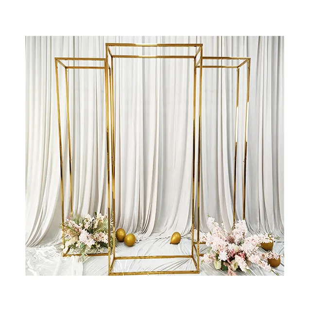 Ijzeren Verwijderbare Metalen Gouden Bruiloft Bloemen Tafel Staat Decoraties Vaas Bruiloft Centerpieces Podium Decoraties