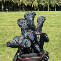 Nouvelle conception de housses magnétiques pour têtes de clubs de golf, broderie, housse de putter en cuir PU, housse de putter à lame