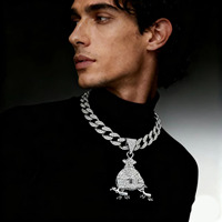 Accessoires : Nouveau collier hip-hop avec pendentif sac d'argent en forme de dollar américain, style INS