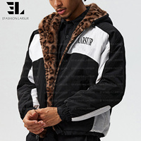 Veste bomber réversible en fausse fourrure léopard LARSUR Custom Factory, veste tactique utilitaire courte, veste de pilote en nylon satiné patchwork