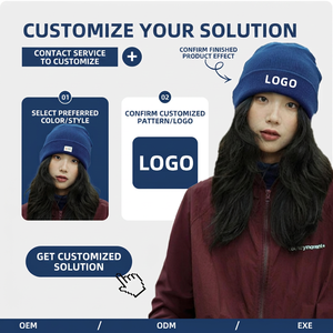 Gorro de Punto Personalizado, 100% Acrílico, Bordado a Mano, Elástico, Estilo Urbano de Invierno, Unisex, para Adultos, Promocional, Común - Product Image 2