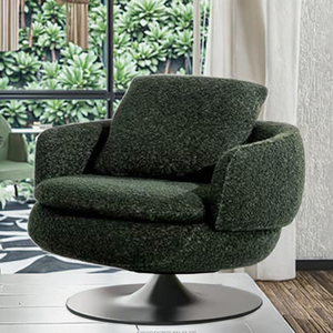 Poltrona Girevole di Lusso, Arredamento Moderno per Soggiorno di Villa, Poltrona Relax in Tessuto - Product Image 2
