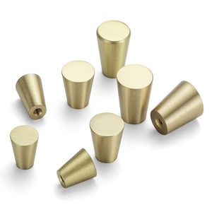 Poignées de tiroir en laiton, design cylindrique minimaliste, cuivre traité antioxydant durable, couleur naturelle YC004 - Product Image 1