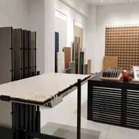 Présentoir rotatif coulissant pour panneaux de sol en marbre de type quartz et carreaux de céramique, avec système de poussée et de traction