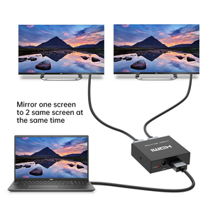 ตัวแยกสัญญาณ <span class=keywords><strong>HDMI</strong></span> 4K 1 เข้า 2 ออก + สายเคเบิล, ตัวแยกสัญญาณ <span class=keywords><strong>HDMI</strong></span> แบบ 2 ทางสำหรับจอภาพคู่ 1x2 4Kx2K@30Hz พร้อมอะแดปเตอร์ AC - Product Image 5