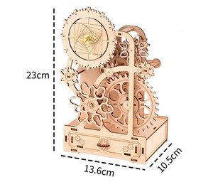 Wooden 3D <strong>Jigsaw</strong> Puzzle Clock Gear Clockwork Music Box Pen <strong>Holder</strong> DIY Handmade Toys for Children Educational Model Building Kits - Product Image 3