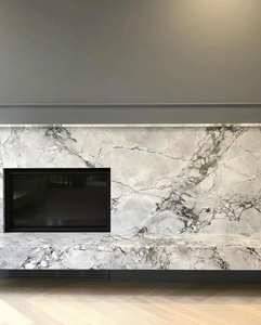 Quartzite gris Calacatta de style industriel pour revêtement mural de villa, sol, salle de bain, pierre de marbre polie, design graphique - Product Image 6