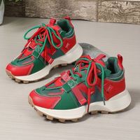 Nouvelles baskets pour femmes, style chunky dad shoes, patchwork coloré, confortables, décontractées, pour toutes les saisons