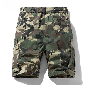 Pantalons de randonnée pour hommes grandes tailles, shorts cargo en coton camouflage, mode décontractée pour hommes, joggers de plage avec imprimé camouflage et patchs - Product Image 2