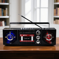 Lecteur de cassettes rétro PX-788BT avec haut-parleur Bluetooth, radio FM/AM/SW, lecteur MP3 USB/TF, lampe torche vintage portable et double haut-parleur