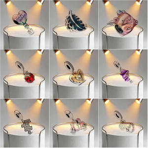 <span class=keywords><strong>Pendentif</strong></span> Cœur en Argent Pur 925 avec Zircon - Design Ballon à Air Chaud et Ampoule Robot Wally - Breloques DIY pour Diffuser l'Amour - Product Image 3