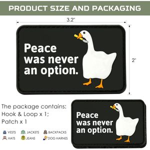 Patch drôle personnalisé en PVC en forme de canard, 3,24 x 2,4 pouces, rectangulaire, style dessin animé, pour sacs à dos tactiques - Product Image 4