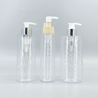 Bouteille de shampooing en plastique PETG 200ml 300ml 350ml 450ml Bouteille Conteneur Bouteille transparente vide avec pompe à lotion pour gel douche