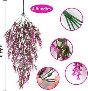Lifelike Yellow Purple Green Decorative Faux Leaves <b>Plastic</b> Artificial Hanging <b>Plant</b> Vines for Indoor Shop Home Decoration - Product Image 4