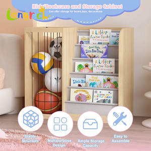 Étagère à livres moderne en bois pour enfants et rangement pour animaux en <span class=keywords><strong>peluche</strong></span>, organisateur de livres pour tout-petits peu encombrant pour la maison - Product Image 5