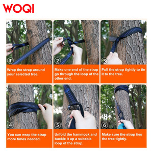 Hamac d'extérieur en nylon Woqi 270 cm x 140 cm, léger et portable, pour le camping, la randonnée, la plage, les voyages et le backpacking - Product Image 5