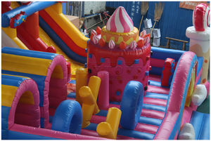 Château sautant de maison de rebond commerciale gonflable de Lilytoys avec la ville d'amusement de parc sautant gonflable de thème de bonbon de glissière - Product Image 5