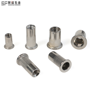 Tuerca remachable <span class=keywords><strong>de</strong></span> cabeza plana con cuerpo moleteado <span class=keywords><strong>y</strong></span> extremo abierto, <span class=keywords><strong>de</strong></span> acero inoxidable 304316A2A4, métrica/unidimensional M4M5M6M8M10M12, 1/4'' 5/16'' 3/8'' 1/2'' - Product Image 6