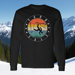 Camiseta de manga larga con diseño de esquí y snowboard para venta de liquidación, diseño de esquiador de montaña para invierno - Product Image 3