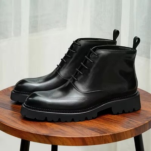 Vente en gros usine : Chaussures de mariage pour hommes en cuir de vachette pleine fleur, formelles, à semelle épaisse et rehaussante, toutes saisons - Product Image 4