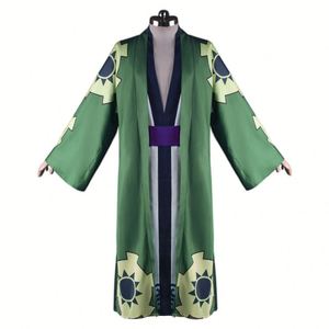 Une pièce <span class=keywords><strong>Zoro</strong></span> Roronoa Cosplay Costume complet Style japonais Kimono Yukata avec cape Anime Costumes ensemble complet - Product Image 1