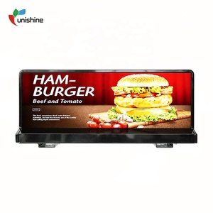 لافتة إعلانية LED مزدوجة الجوانب قابلة للبرمجة لسقف السيارة P2.5 P3.33 P5 مقاس 960×320 مم، شاشة LED خارجية لسقف سيارات الأجرة - Product Image 1