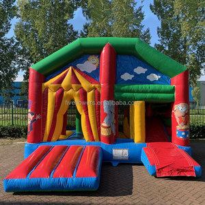Équipement de location pour événements : Château gonflable coloré en forme de montgolfière avec toboggan aquatique et aire de jeux extérieure - Product Image 4