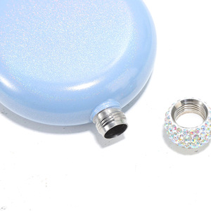 5oz 8oz Portable Glitter Femelle Ronde Sharp Hanche Flacon Avec Strass Couvercle Tasse - Product Image 2