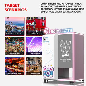 สนับสนุนการปรับแต่งด้วยตัวเอง Photobooth <span class=keywords><strong>purikura</strong></span> สำเร็จรูปพร้อมกล้องในตัวสีชมพู - Product Image 5