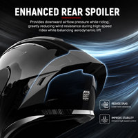Casque de moto modulaire à protection multicouche, coque ABS, tampon de sécurité EPS, spoiler amélioré, fente réservée
