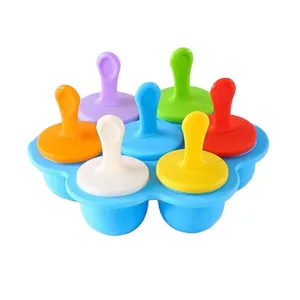 7 Khoang Không Dính Popsicle Các Nhà Sản Xuất Bé Thực Phẩm Lưu Trữ Container Silicone Popsicle Molds Mini Silicone Ice Pop Khuôn Mẫu Với Gậy